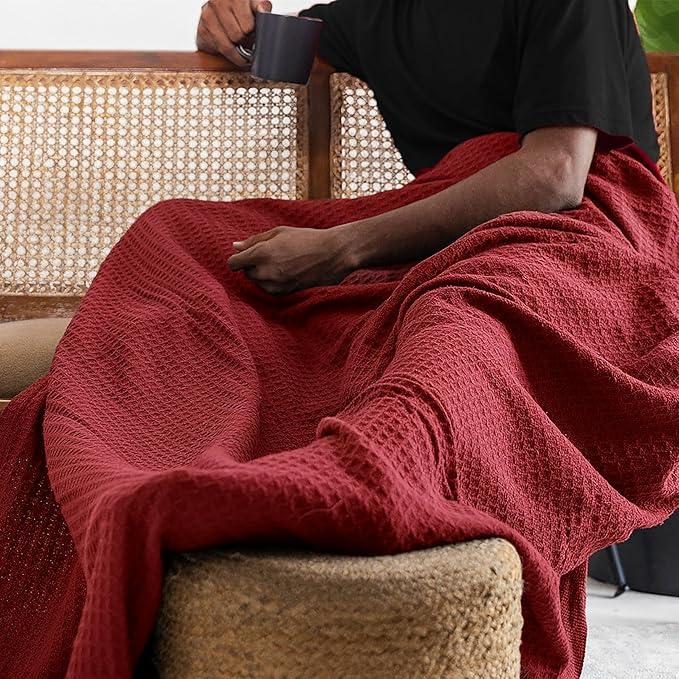 Salt Earth 100% Cotton Throw Blanket, Outdoor Couch & Office Couch, Modern & - Image 2