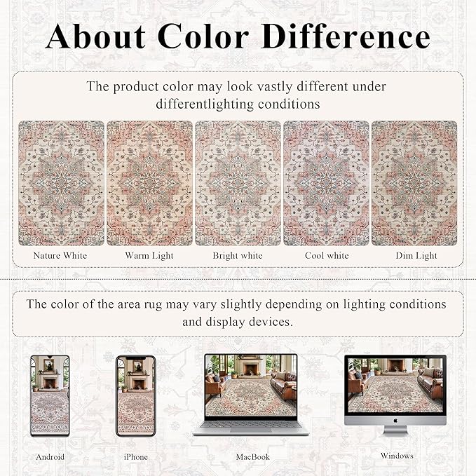 Area Rug 2x3 Entryway Rug Soft Washable Doormat Non Slip Low Pile Lightweight - Image 7