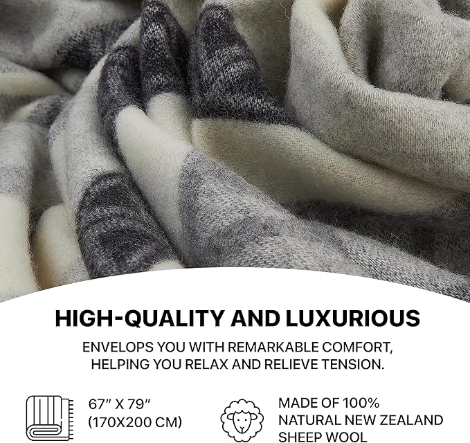 | Wool Blanket/Throw | 100% New Zealand Wool | Perfect - Image 6
