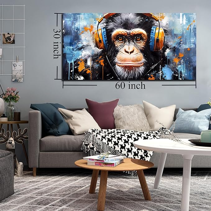 ENTANUB Monkey Wall Art for Living Room, Animal Canvas Print Painting for - Image 7