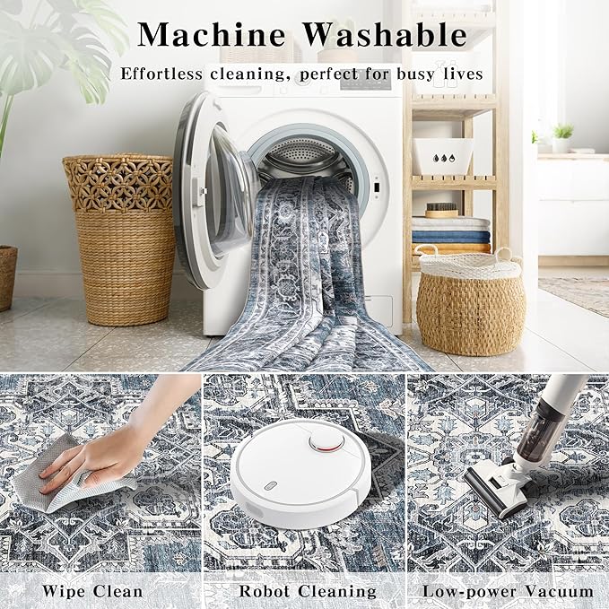 Area Rug 2x3 Entryway Rug Soft Washable Doormat Non Slip Low Pile Lightweight - Image 6