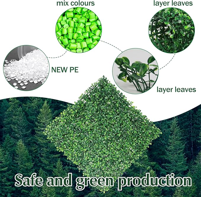 Ogrmar 24 PCS 20"x20" Artificial Boxwood Panels Topiary Hedge Plant, Privacy - Image 4