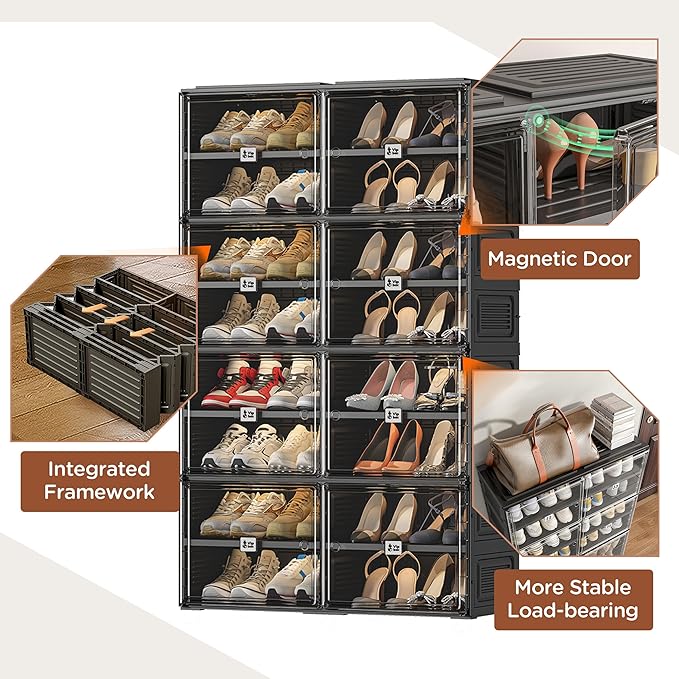 Black Shoe Rack Organizer Cabinet - Image 5