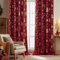 NICETOWN 2 Panels Christmas Curtains W52 x L84 in, Xmas Theme Holiday Decor by NICETOWN