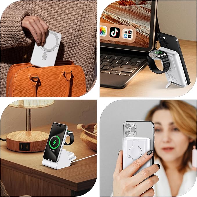 Smtcsl 3-in-1 Wireless Charging Station: Portable 10000mAh Power Bank Charger - Image 7