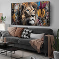 JuhaiArt Brown Wall Art Lion Artwork Graffiti Wall Decor Animal Canvas Art by JuhaiArt
