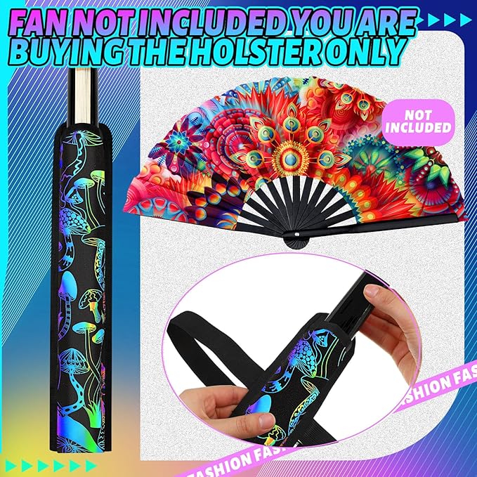 Summer Rave Fan Thigh Holster Rave Fan Holder Folding Hand Pouch Foldable - Image 6