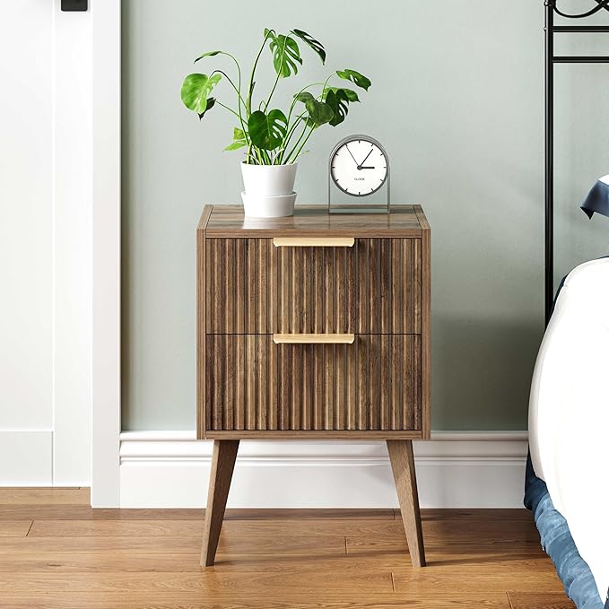 YAUKOMEL Mid Century Modern Nightstand, Small Bedside Table - Image 4