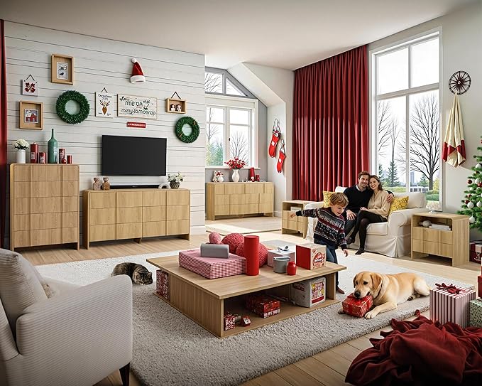 AMERLIFE 63" Fluted 6 Drawer Dresser, Long Modern Chest of Storage Drawers - Image 9
