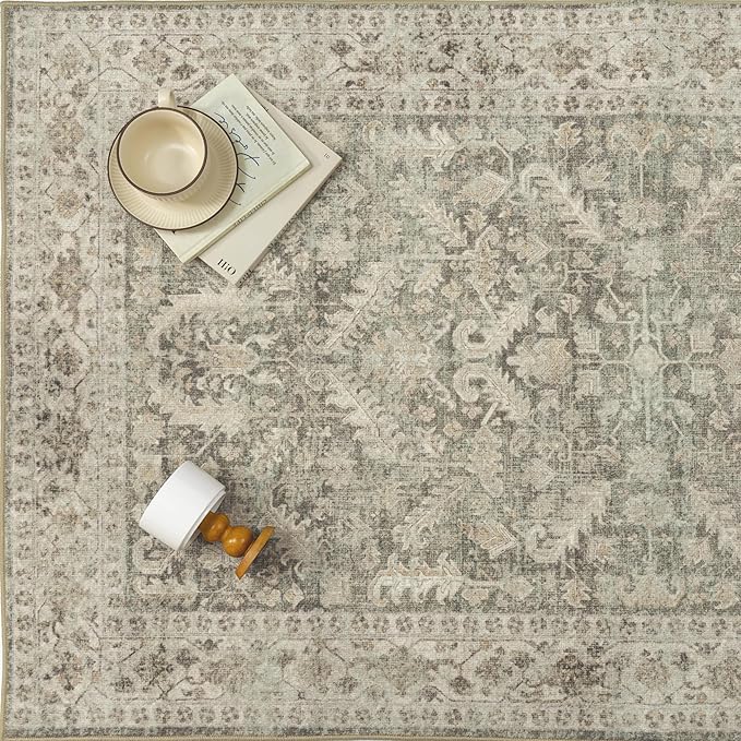 Brown 2x8 Runner Rug Vintage Area Carpet Hallway Indoor Kitchen Washable Low - Image 6