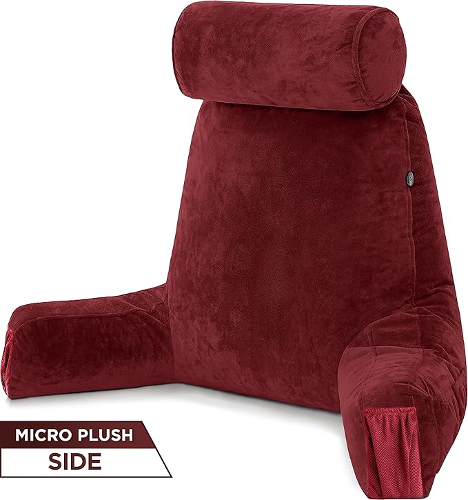 Husband Pillow Medium Aspen Edition Arizona Maroon, Sit Up Reading & Bed Rest - Image 6