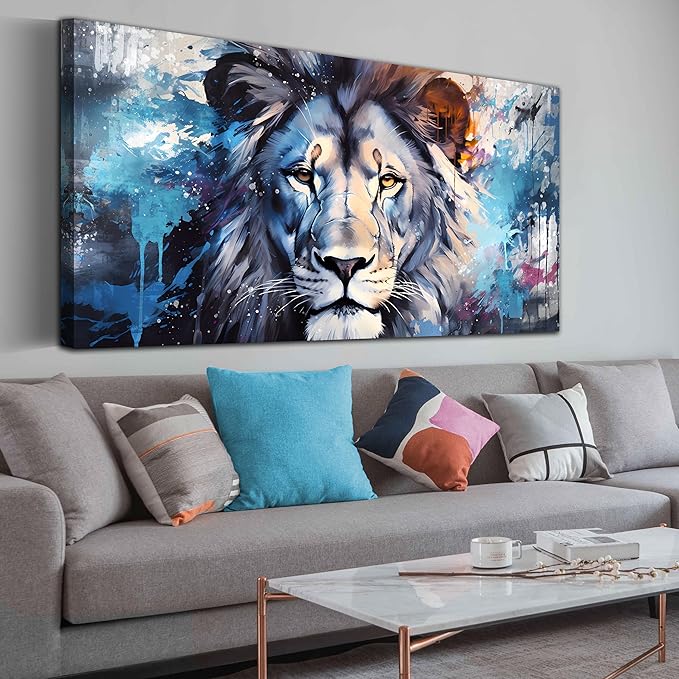ENTANUB Large Wall Art for Living Room, Lion Canvas Print Painting for Bedroom by ENTANUB