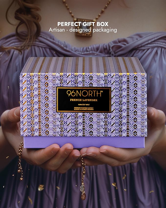 96NORTH Luxury Lavender Soy Candle | Large 3 Wick Jar Candle | Up to 50 Hours - Image 6