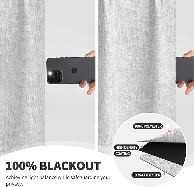 WdFour 42x84 Inch Blackout Curtains - Image 4