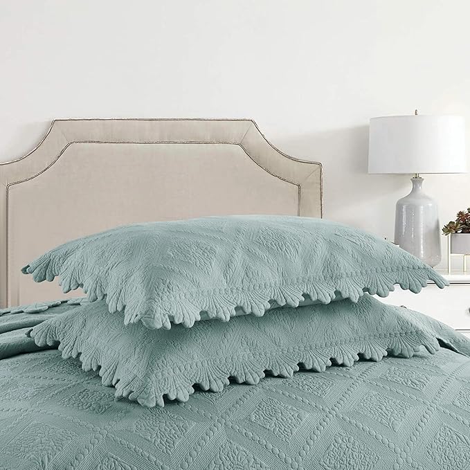 MarCielo 3-Piece 100% Cotton Oversized Bedspread Lightweight Quilt Coverlet - Image 4