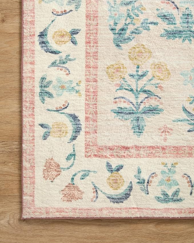 Loloi Rifle Paper Co. Eden Collection EDE-01 Mughal Rose Blush 2'-6" x 11'-6" - Image 5