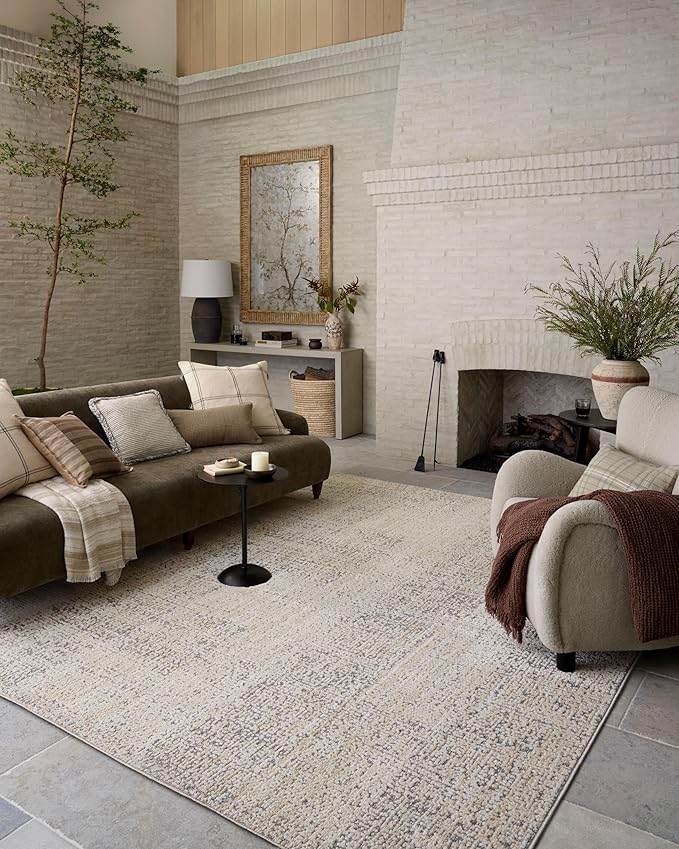 Loloi Amber Lewis Bexley Collection BEX-03 Natural/Slate 2'-7" x 4' Accent Rug by Loloi