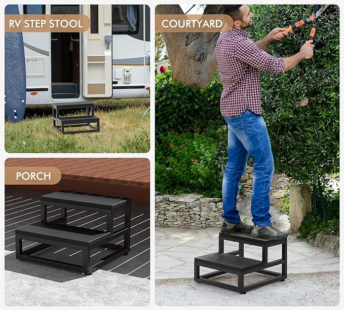 Two-Step Stool for Adults & Kids, Waterproof HDPE Bed Step - Image 8