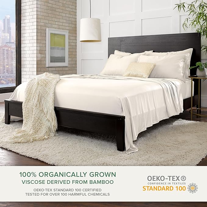 Pure Bamboo Split King Sheets, Genuine 100% Organic Viscose Derived from Bamboo - Image 2