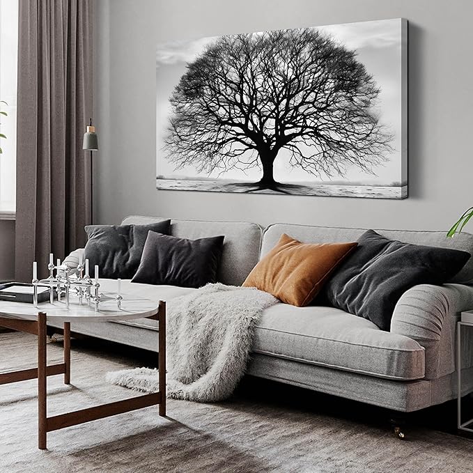 Prepeyssee Tree of Life Wall Art Large Artwork Black and White Wall Art Modern by Prepeyssee