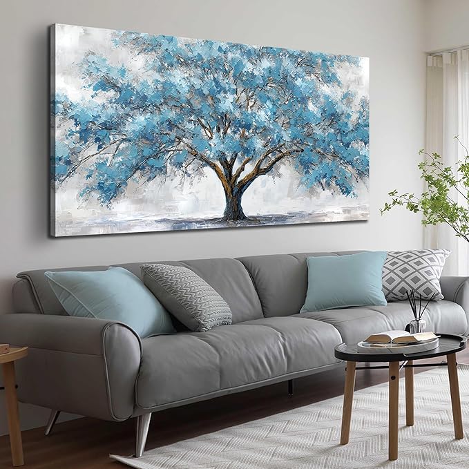 JuhaiArt Tree Wall Decor Teal Wall Art by JuhaiArt