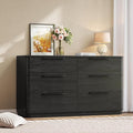6 Drawer Dresser for Bedroom, Curved Profile Design, Wooden Black Dresser by beronbaer