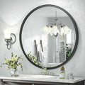 20 Inch Matte Black Round Mirror, Round Bathroom Vanity Mirror wilth Metal Frame by GOLOMO