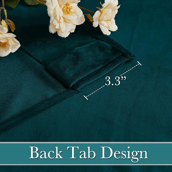 RYB Home Teal Velvet Curtains 84 inch Length - Image 5