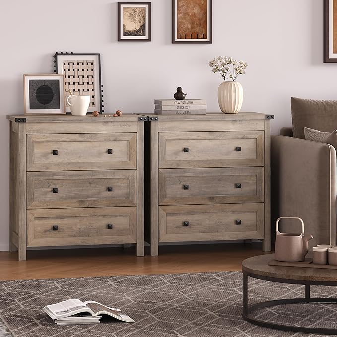 3-Drawer Dresser, Small Wooden Chest of Drawers - Image 7