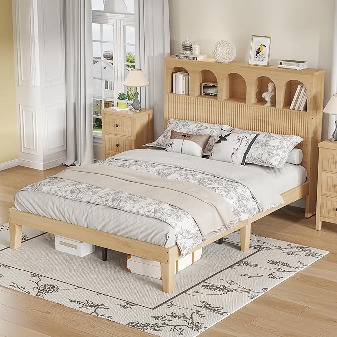 Queen Bed Frame, Storage Headboard - Image 8