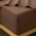 MooMee Fitted Bottom Sheet Only 100% Washed Cotton Linen Like Textured by MOOMEE