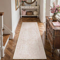 Pink Runner Rug 2x6 Hallway Machine Washable Kitchen Vintage Distressed Non by PureCozy
