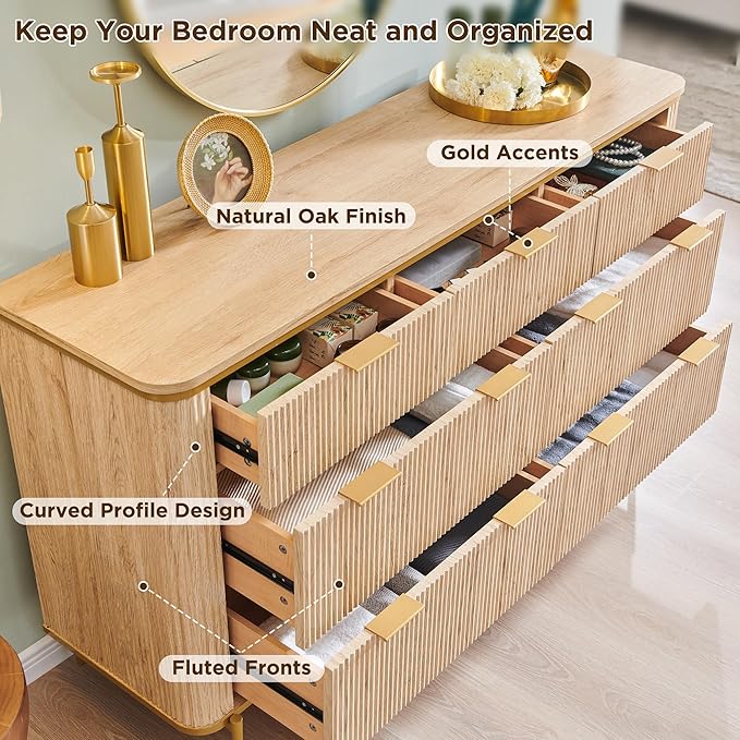 T4TREAM Fluted 7 Drawers Dresser - Image 4