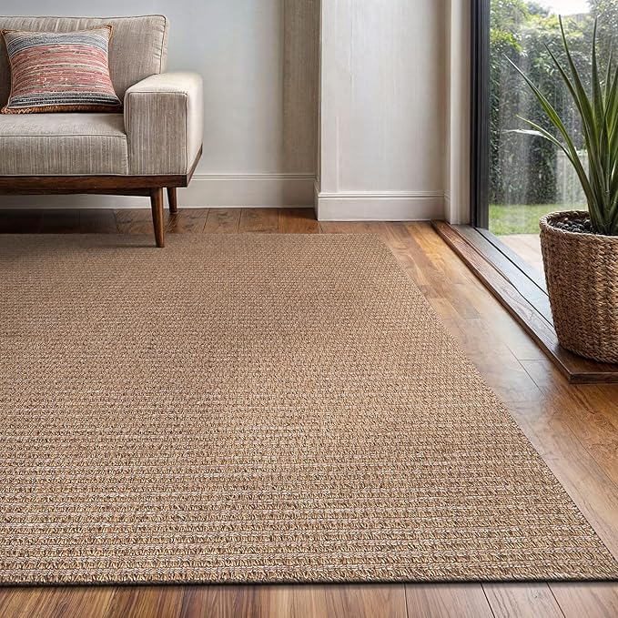Easy Jute Rug 8x10 Indoor Outdoor Natural Rugs Solid Fiber Rug Woven Area Rug - Image 8