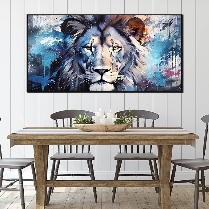 Lion Wall Art for Living Room, Animal Canvas Wall-Decor for Bedroom, Large Size - Image 2