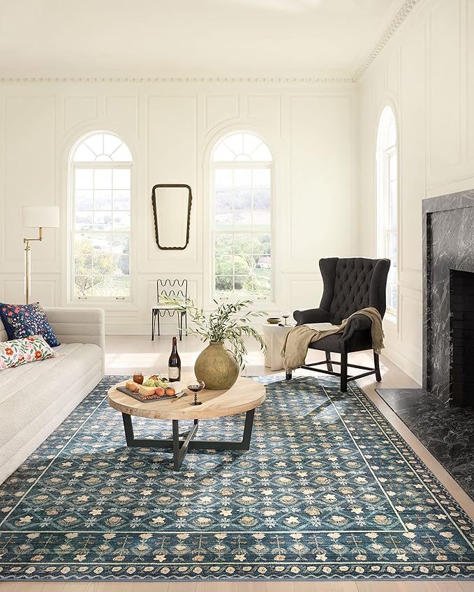 Loloi Rifle Paper Co. Eden Collection EDE-03 Lattice Indigo 2'-0" x 5'-0" - Image 2