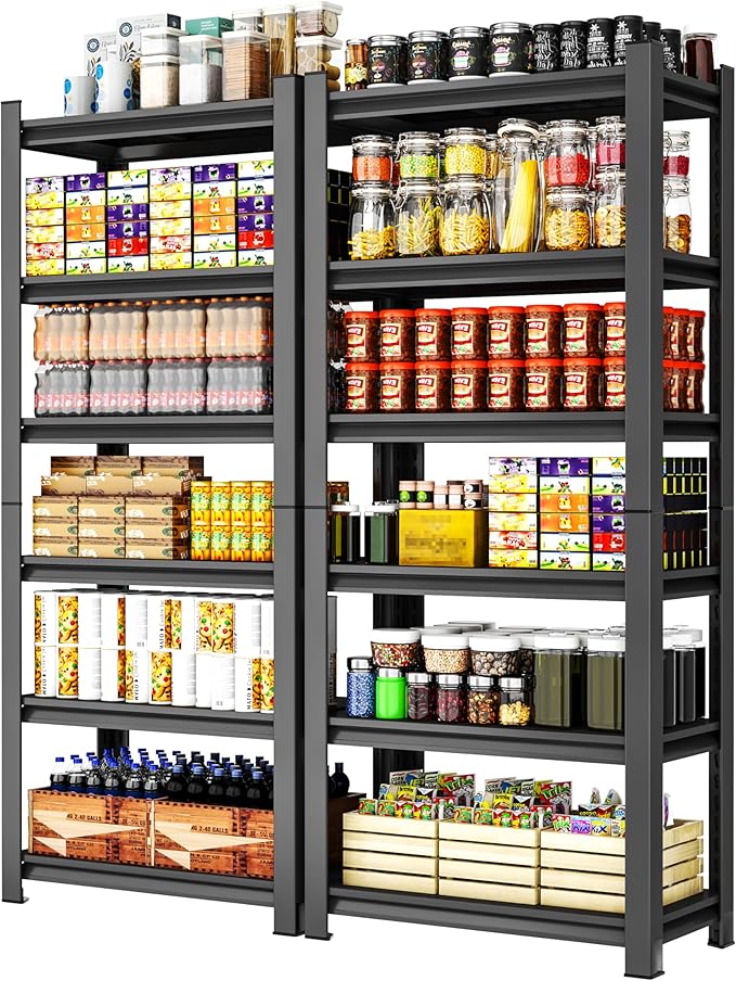 78'' Storage Shelves, 6-Tier Garage Metal Shelving Unit, Double-Layer Column - Image 9