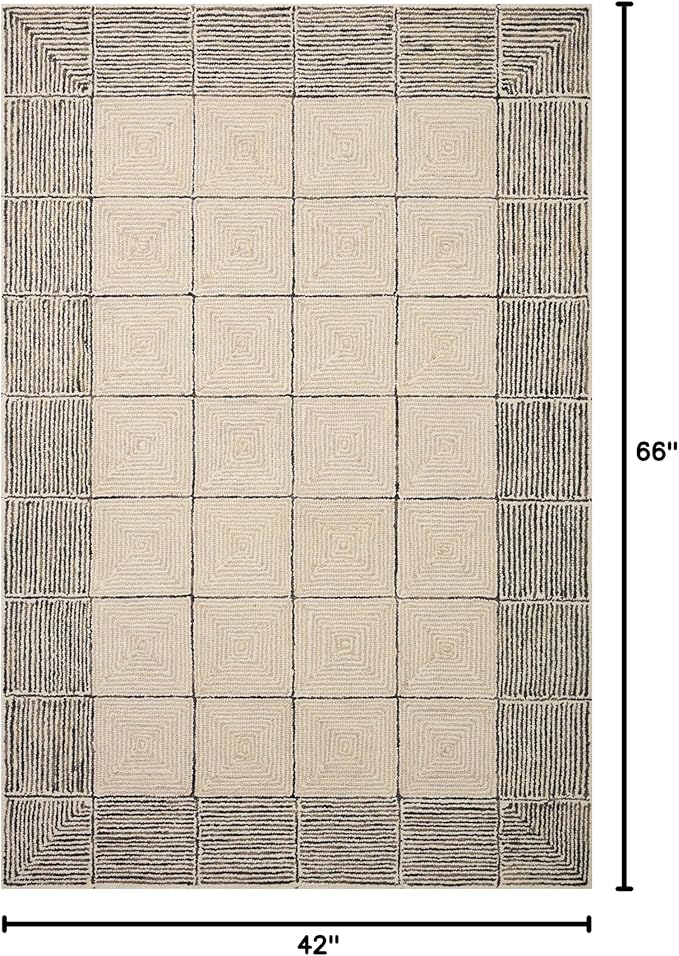 Loloi Chris Loves Julia Francis Collection FRA-02 Cream/Black 3'-6" x 5'-6" - Image 2