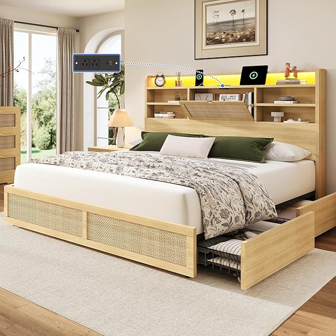 King Size Rattan Bed Frame by Breltam
