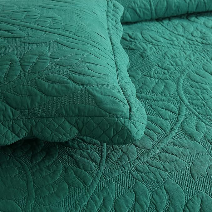 MarCielo 3-Piece 100% Cotton Oversized Bedspread Lightweight Quilt Coverlet - Image 6