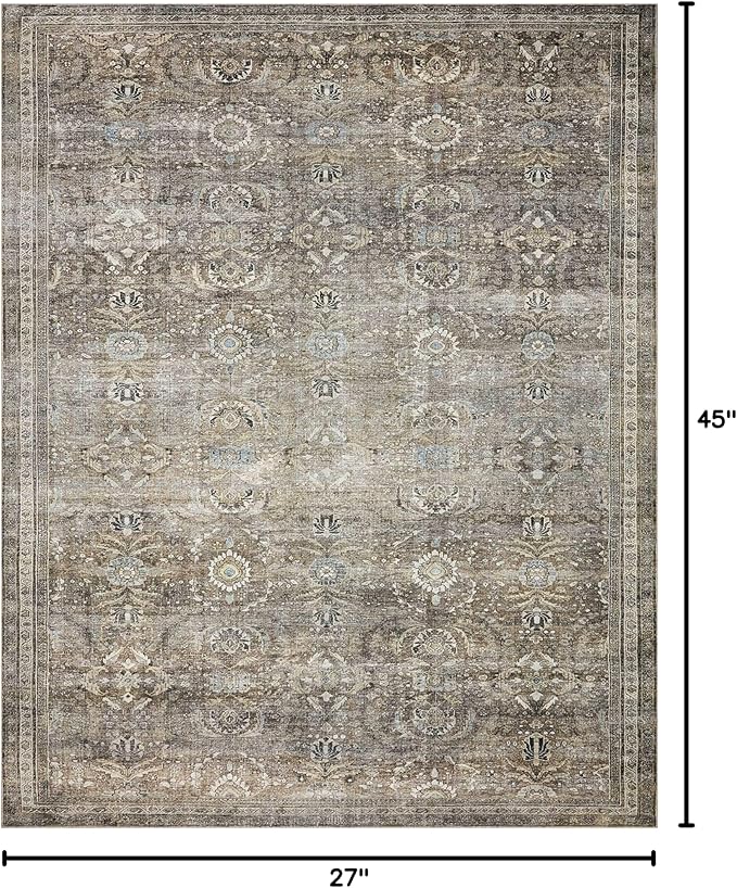 Loloi Layla Collection LAY-13 Antique/Moss 2'-3" x 3'-9" .13" Thick Accent Rug - Image 2