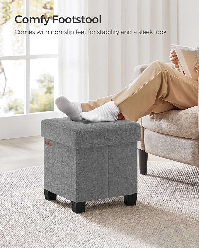 SONGMICS Storage Ottoman, Small Ottoman Foot Rest - Image 5