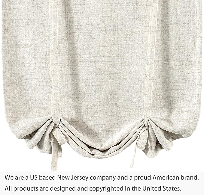 DriftAway Double Layer Linen Blackout Tie Up Curtains Thermal Insulated Fully - Image 7