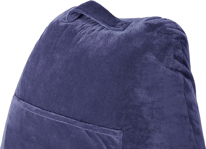 Husband Pillow Dark Blue, Original Reading Pillow in Bed Rest Chair, Shredded - Image 8