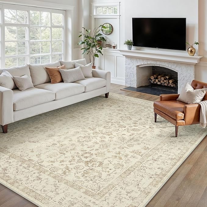 8x10 Brown Area Rug Non Slip Large Vintage Living Room Distressed Machine - Image 7