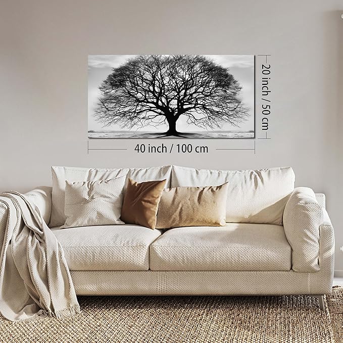 Prepeyssee Tree of Life Wall Art Large Artwork Black and White Wall Art Modern - Image 5