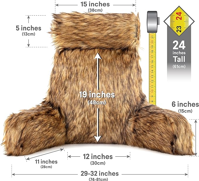 Husband Pillow Medium Limited Baby Brown Bear Fabulous Faux Fur Backrest - Image 4