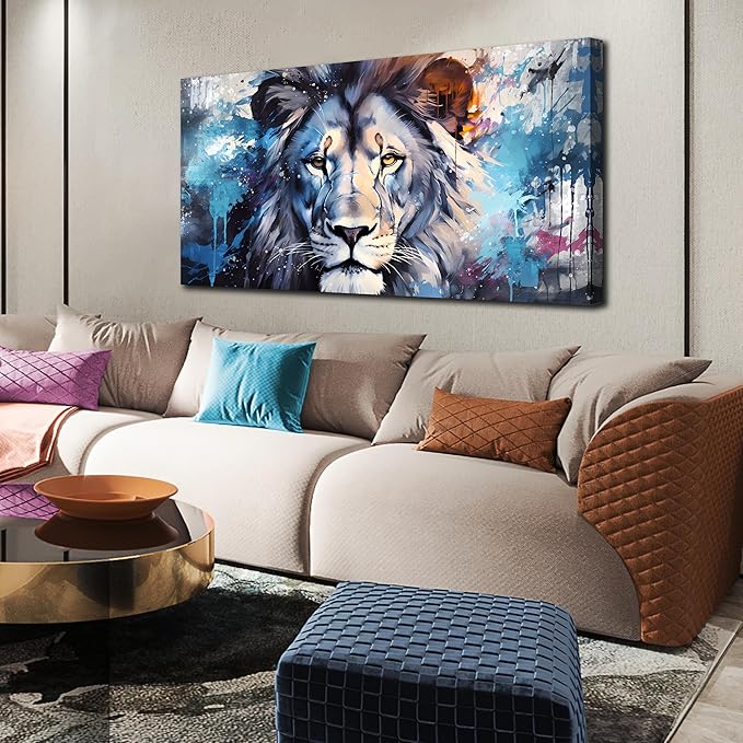 ENTANUB Lion Canvas Wall Art for Living Room, Animal Picture Decor, Large Size - Image 2