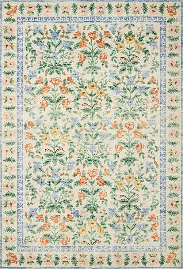 Loloi Rifle Paper Co. Eden Collection EDE-02 Mughal Garden Cream 5'-0" x 7'-6" - Image 2