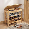 Shoe Rack Bench Seat Rubberwood 3-Tier Wooden Storage Bench 550lbs Compact by IUNVR